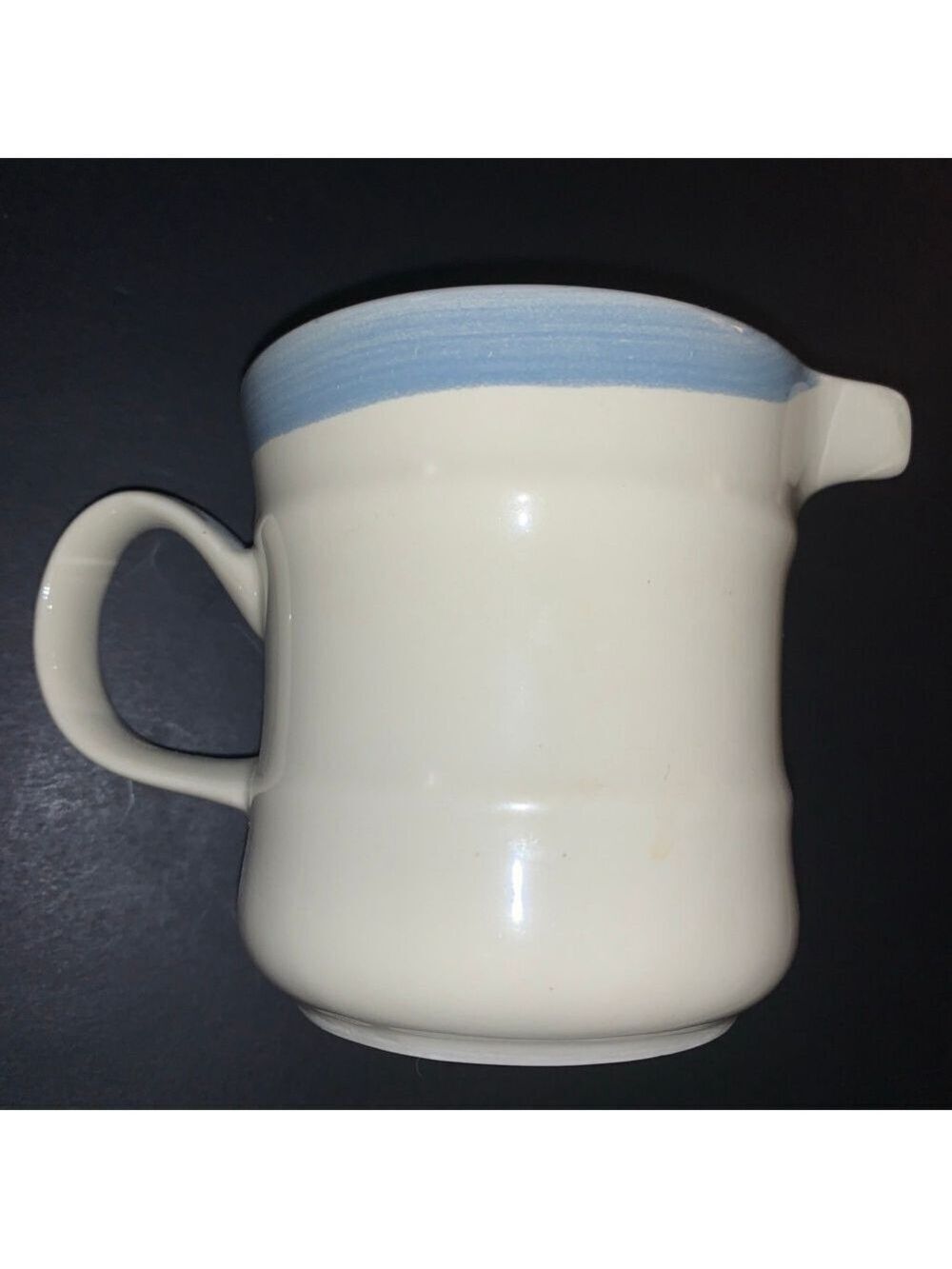 Cream & Light Blue Ceramic Pitcher Serveware One Size